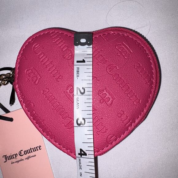 Juicy Couture Not Your Babe Heart Zip Around Wallet Wristlet Pink Flash NEW - Picture 7 of 7